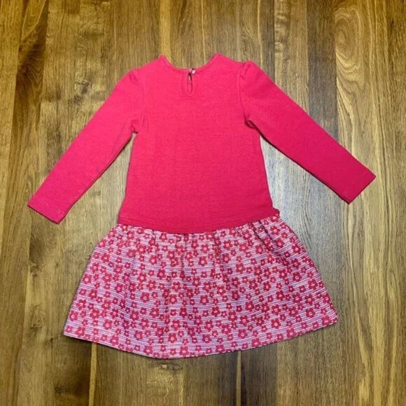 ORIGAMI Drop Waist Party Dress Girls 2 2T Red Holidays Christmas Toddler Girl - Picture 2 of 5